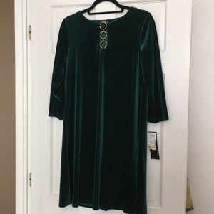 Green velvet dress